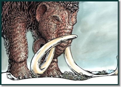 large mammoth with tusks
